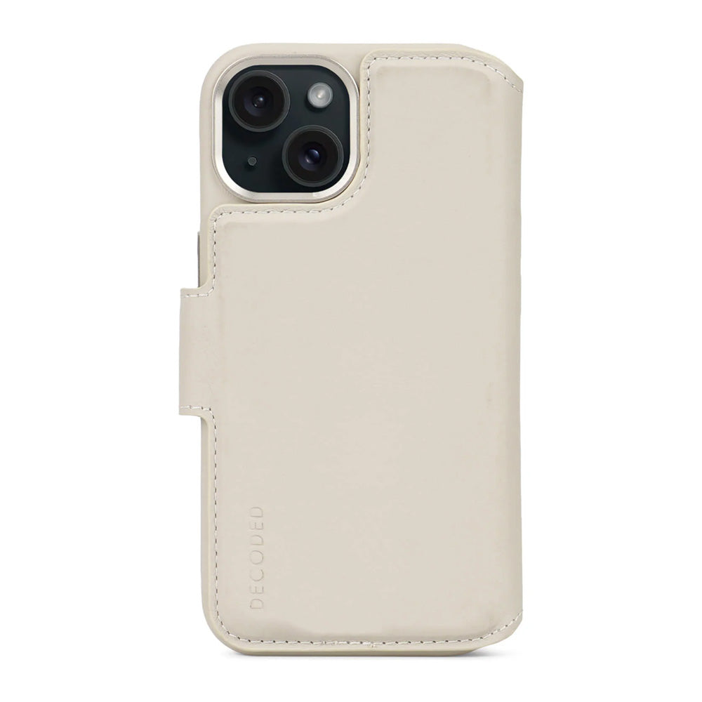 Decoded irroitettava lompakko- ja suojakuori iPhone 15 Pro Max - savi