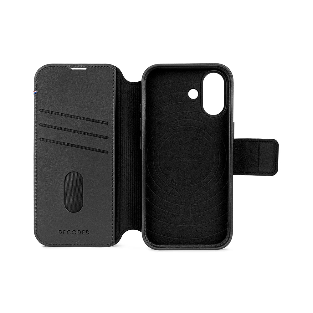 Decoded irroitettava lompakko- ja suojakuori iPhone 17 - musta