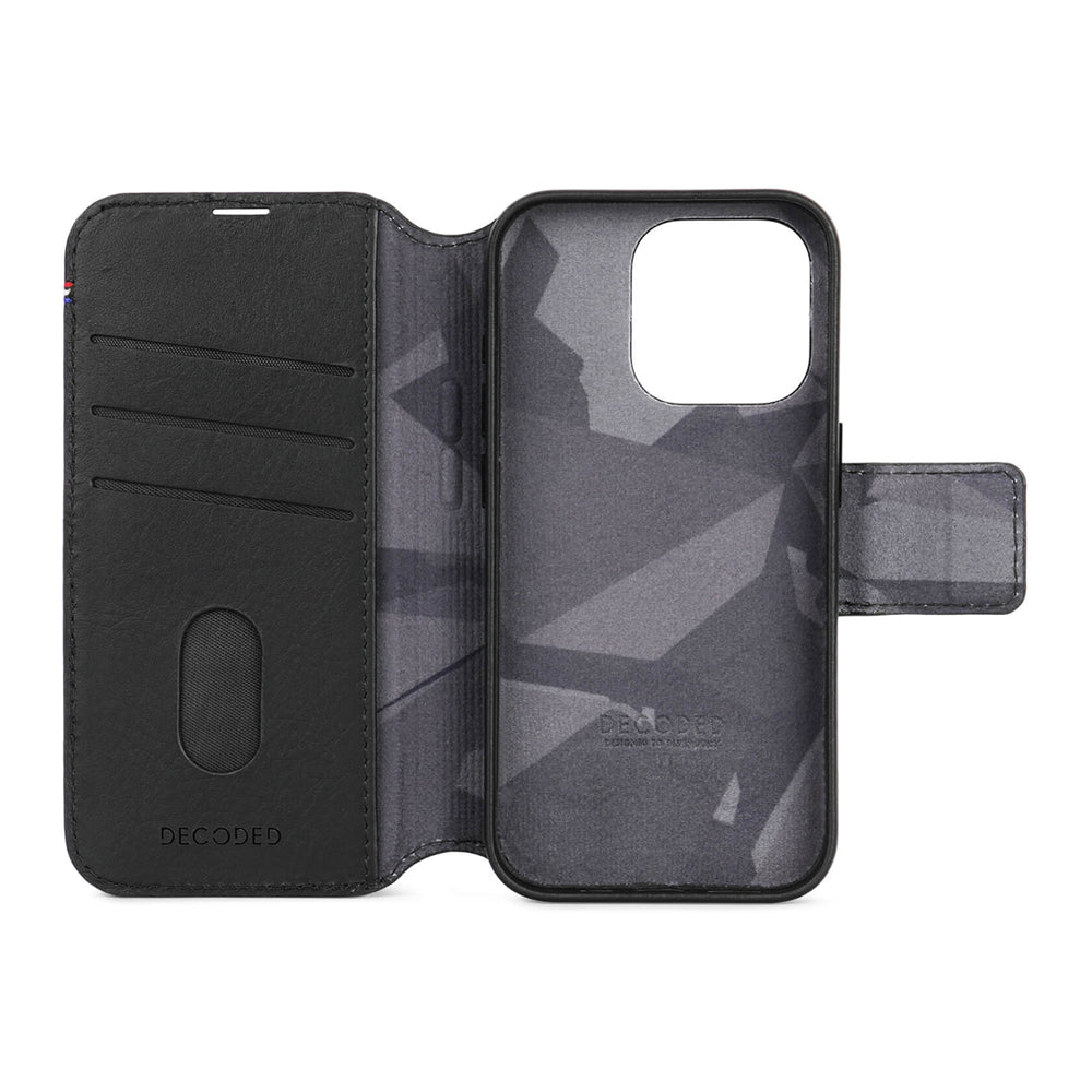 Decoded irroitettava lompakko- ja suojakuori iPhone 15 Pro Max - musta