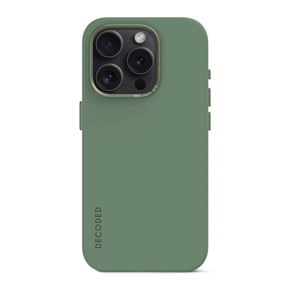 Decoded iPhone 15 Pro silikonikuori MagSafella - vihreä