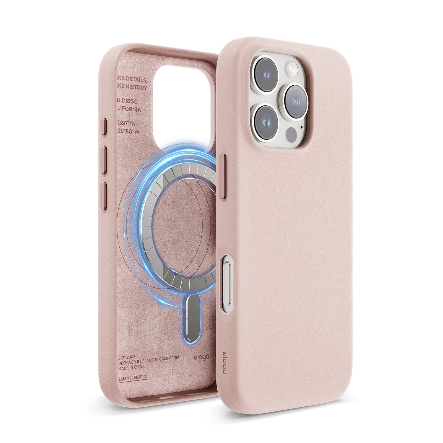 Elago nahkakuori iPhone 16 Pro - pinkki