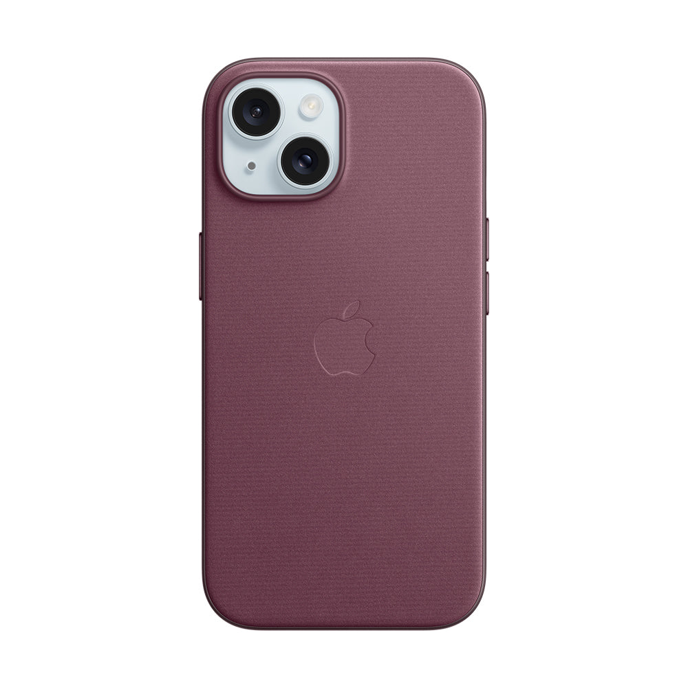 iPhone 15 Plussan FineWoven-kuori MagSafella - mulperinpunainen