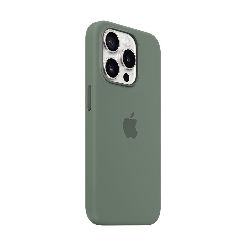 iPhone 15 Pro Maxin MagSafe-silikonikuori - sypressinvihreä