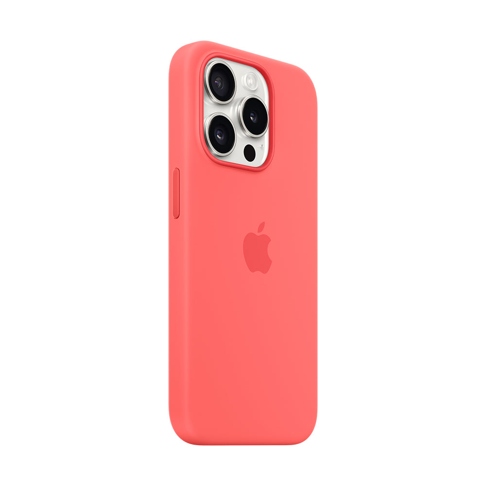 iPhone 15 Pron MagSafe-silikonikuori - guavanpinkki