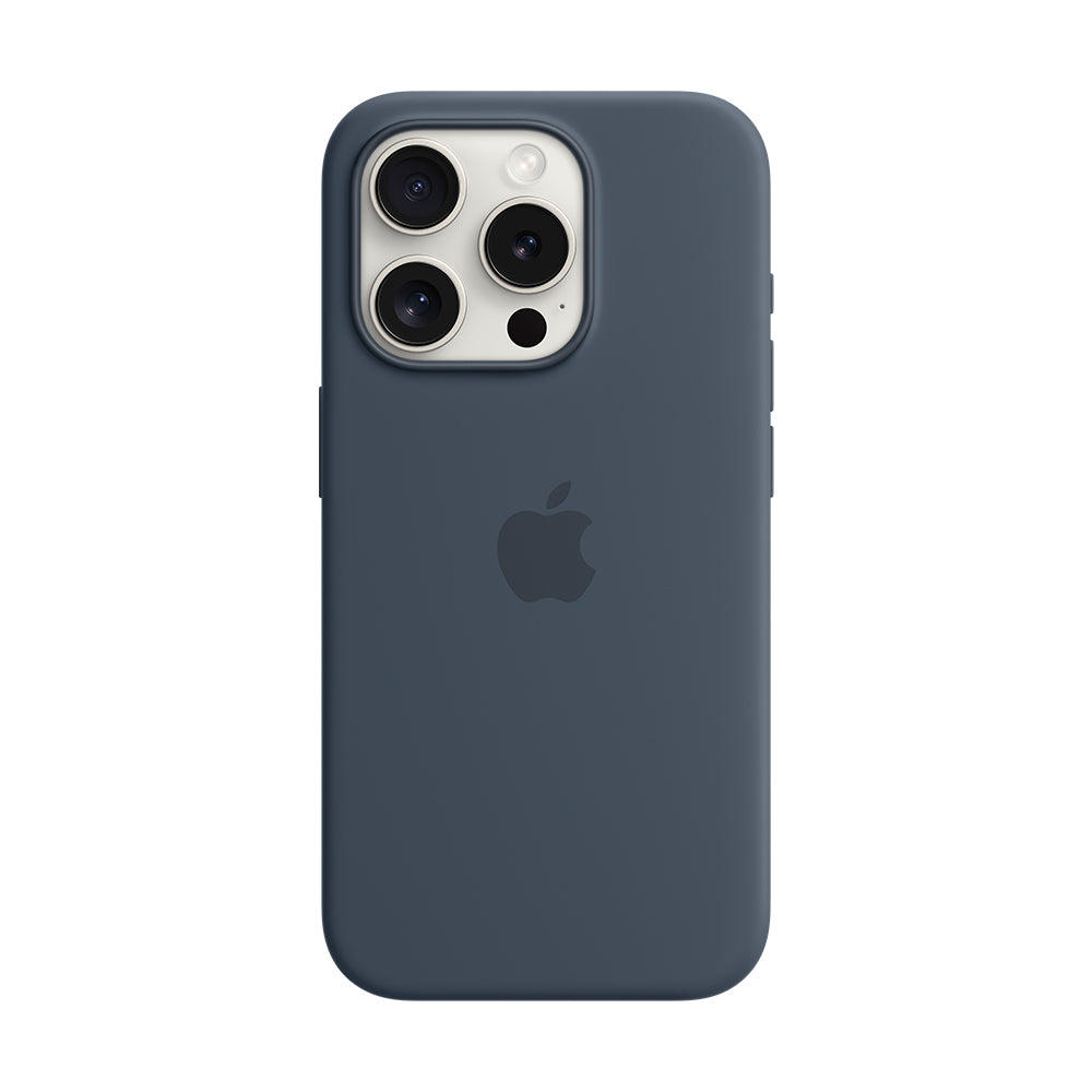 iPhone 15 Pron MagSafe-silikonikuori - myrskynsininen