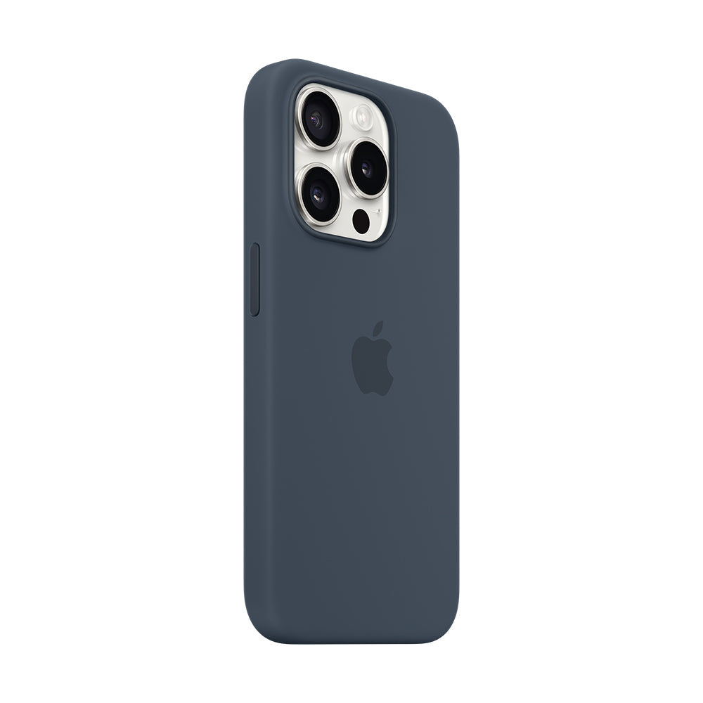 iPhone 15 Pro Maxin MagSafe-silikonikuori - myrskynsininen