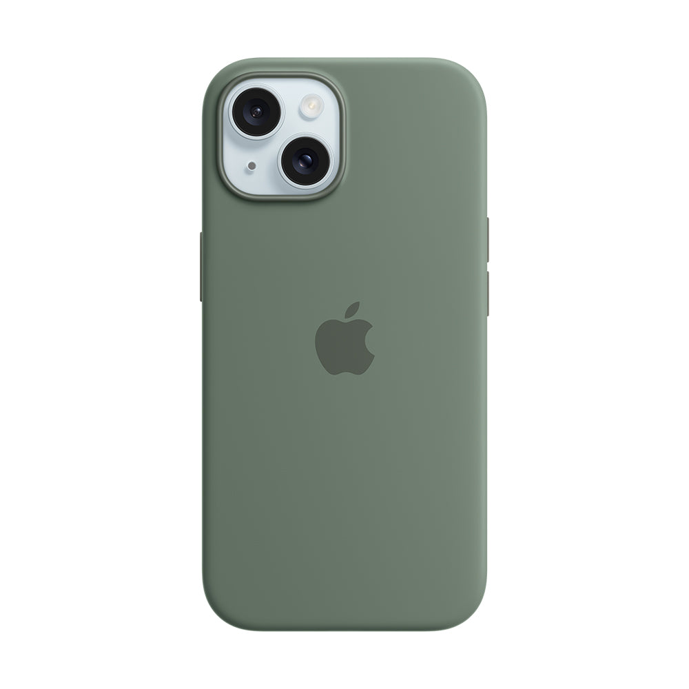 iPhone 15 Plussan MagSafe-silikonikuori - sypressinvihreä