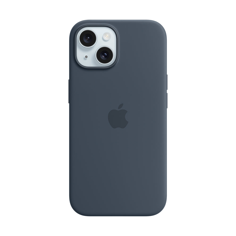 iPhone 15 Plussan MagSafe-silikonikuori - myrskynsininen