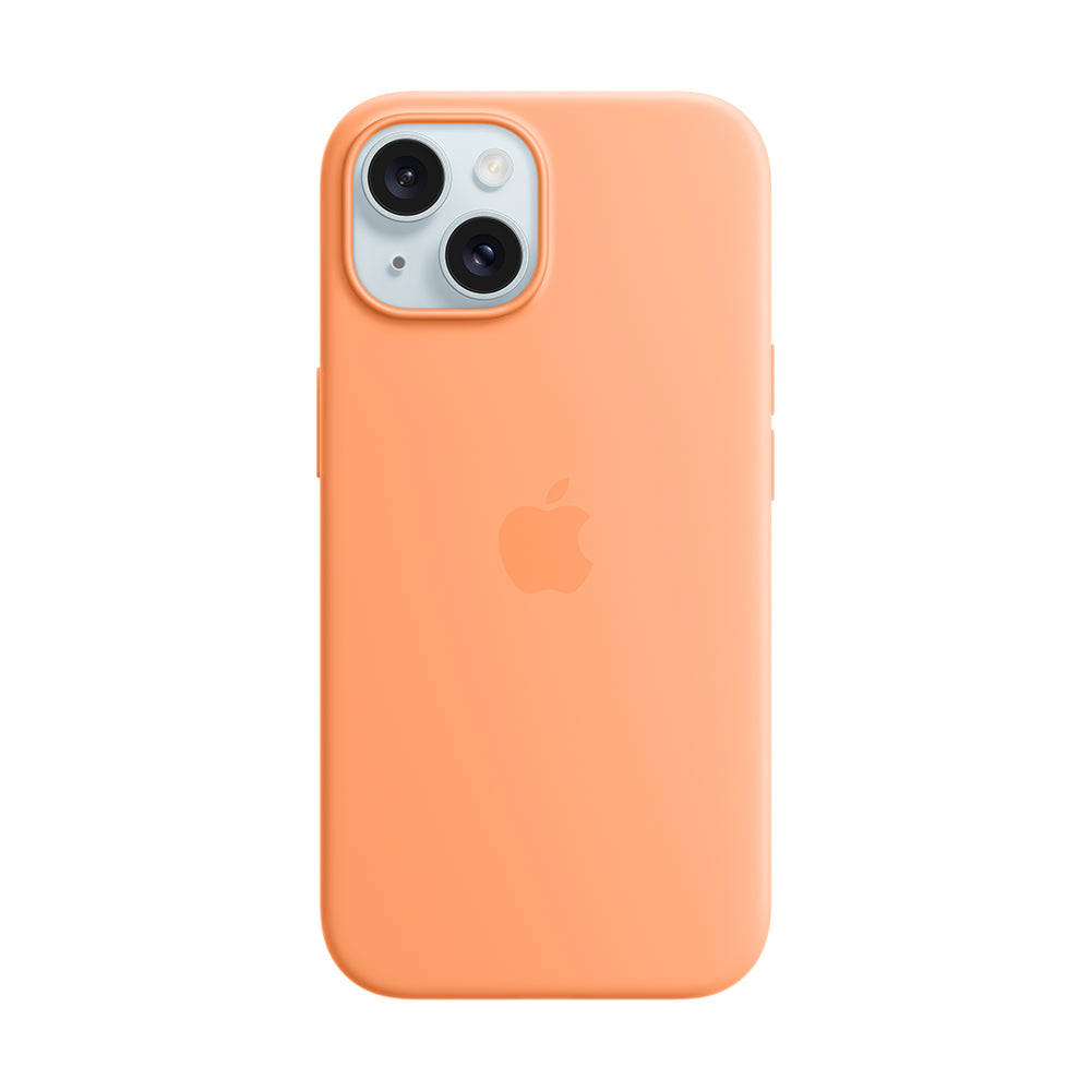 iPhone 15 Plussan MagSafe-silikonikuori - sorbetinoranssi
