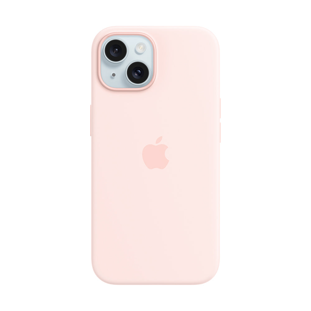 iPhone 15 Plussan MagSafe-silikonikuori - vaaleanpunainen