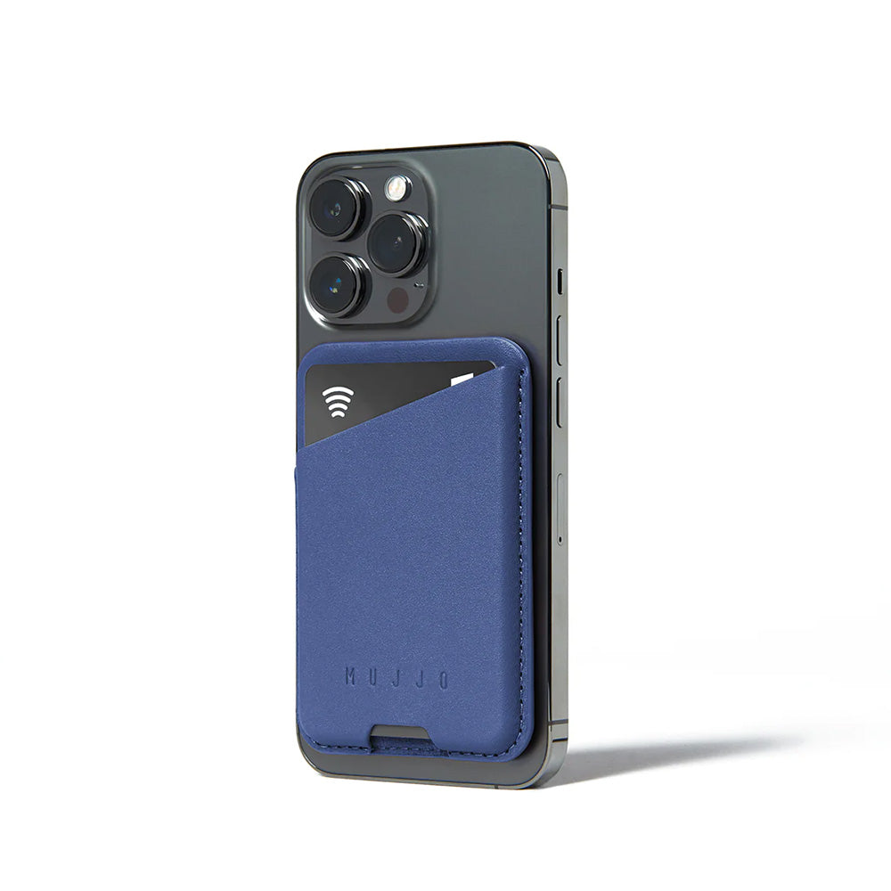 Mujjo magneettinen iPhone nahkalompakko - sininen