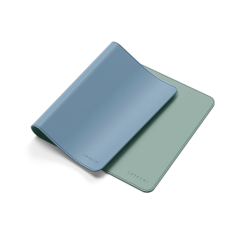 Satechi Dual Eco Leather Deskmate - tekonahkainen iso hiirimatto, sininen/vihreä