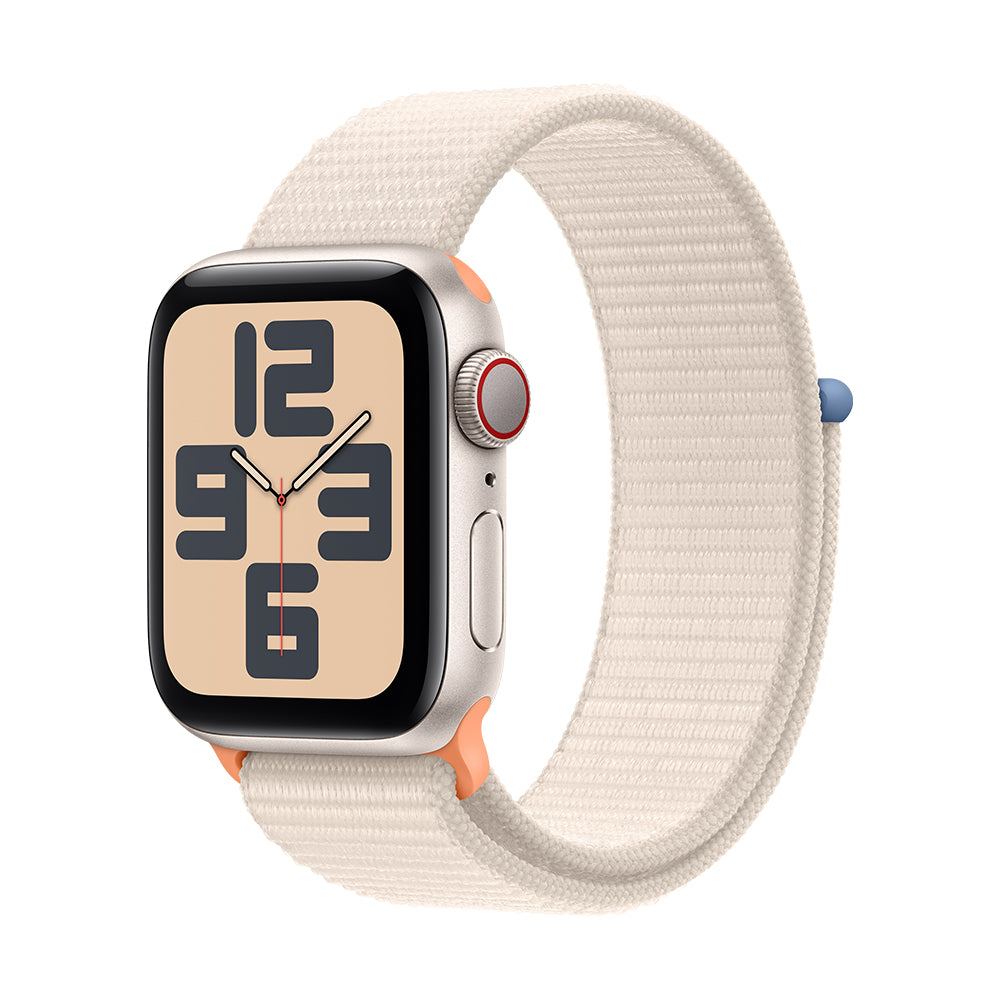 Apple Watch SE (GPS+Cellular) - 40 mm tähtivalkea alumiinikuori ja Sport Loop -ranneke
