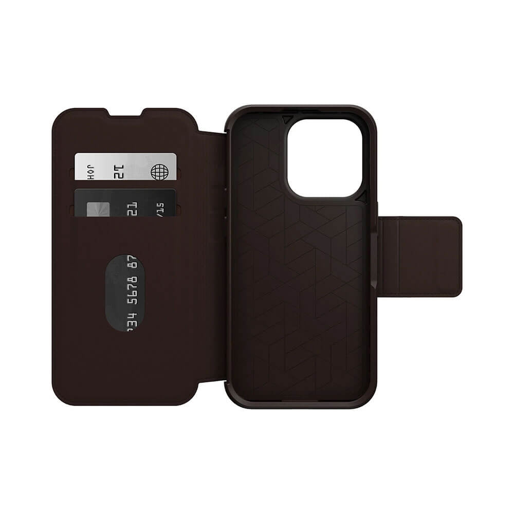 Otterbox Strada iPhone 14 Pro Max lompakkokotelo - ruskea