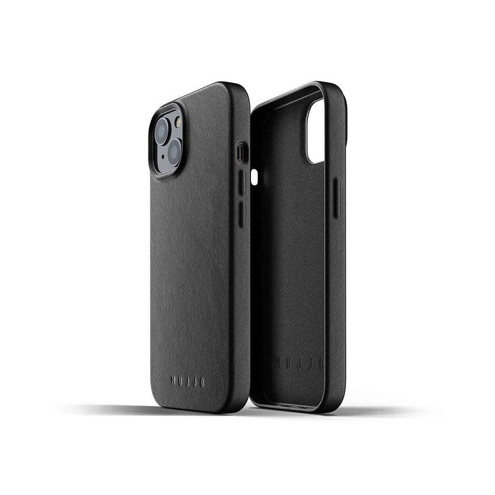 Mujjo Leather Case nahkainen kuori iPhone 13, musta