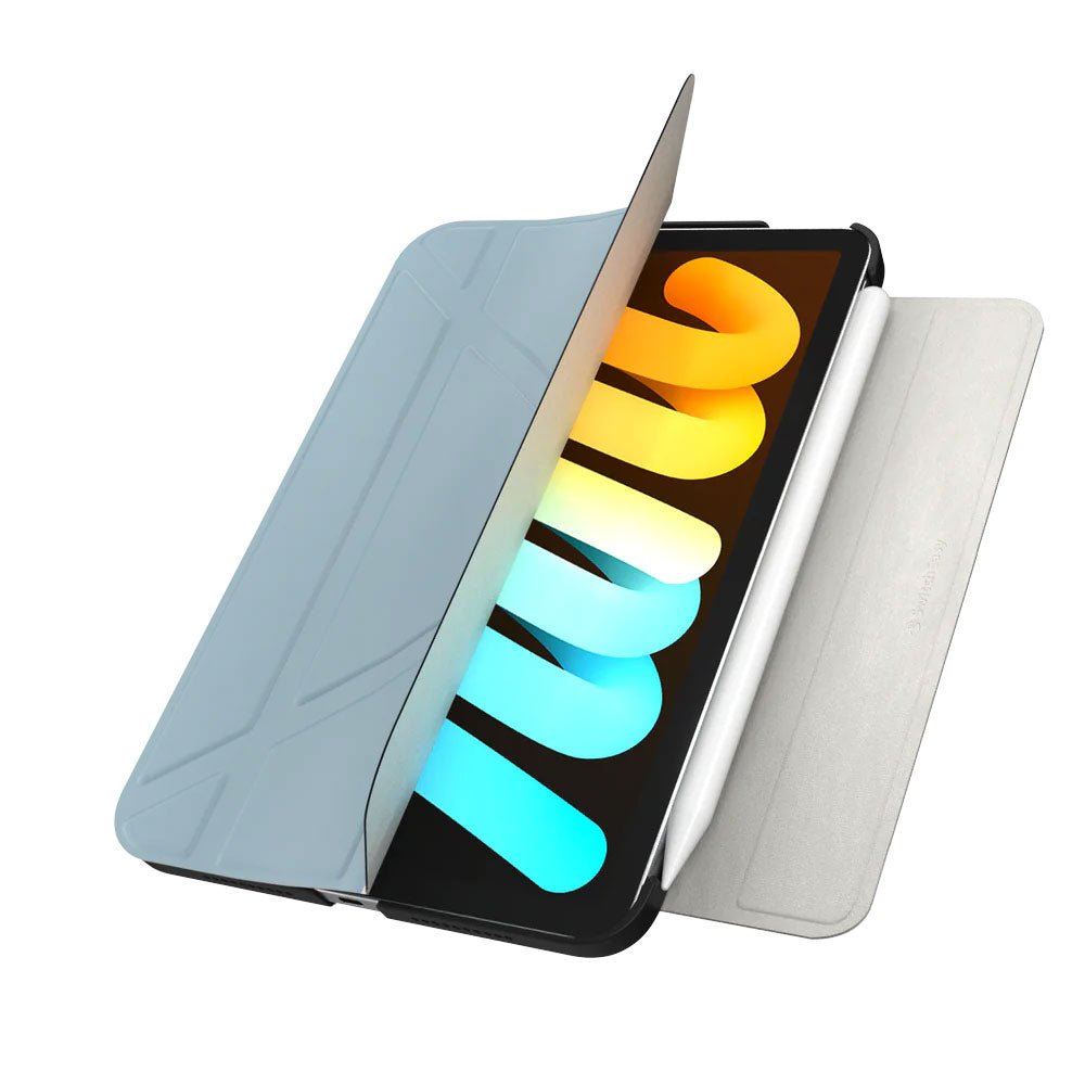Switcheasy Origami iPad Mini 6. generaatio suoja, turkoosin sinertävä