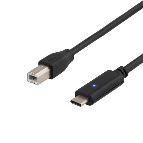 Deltaco USB-C to USB-B -kaapeli (2m), esim. tulostimeen