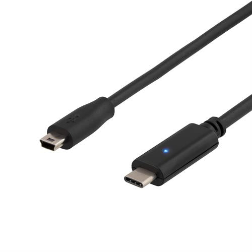 Deltaco USB-C to USB Mini-B -kaapeli (1m)